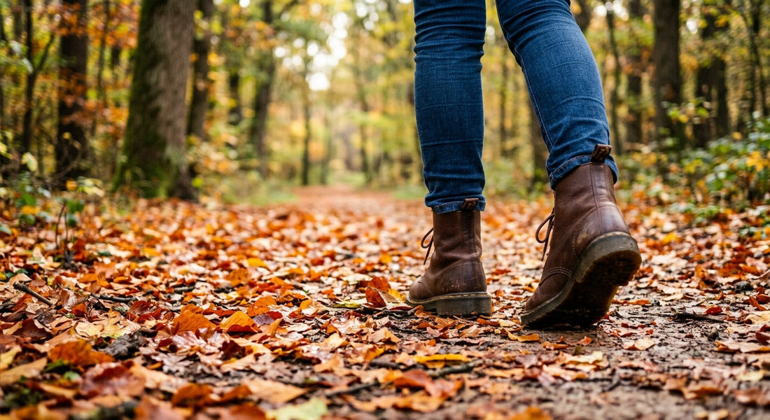 walking in fall forest