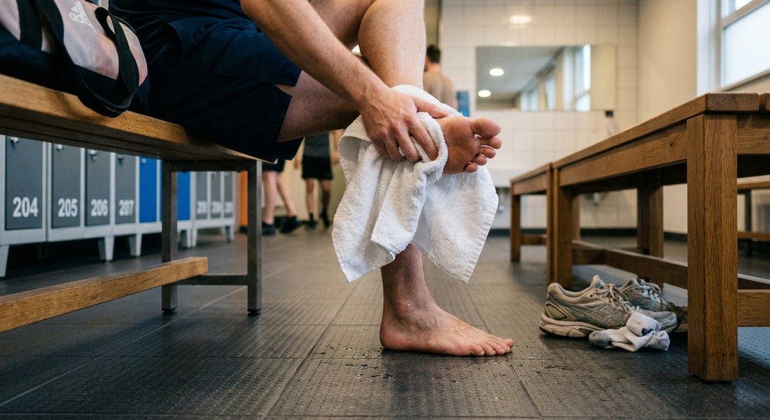 Bare foot in locker room