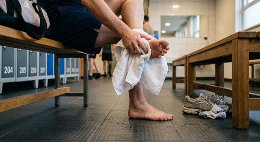 Bare foot in locker room